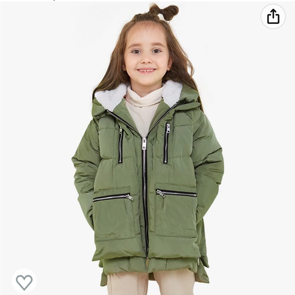 Orolay kids coat, size L (11-12y), army green